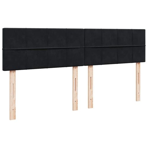 Османска легло с матрак, черно, 180x200 см, кадифе