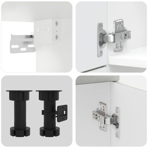 Комплект кухненски шкафове, 7 части, "Porto", бетонно сив, инженерно дърво