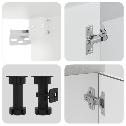 Комплект кухненски шкафове от 4 части "Porto", бетонно сив, инженерно дърво