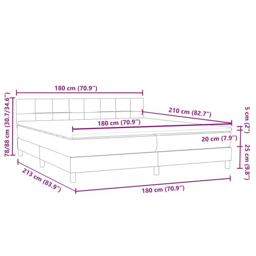Боксспринг легло с матрак, тъмнозелено, 180x210 cm, кадифе