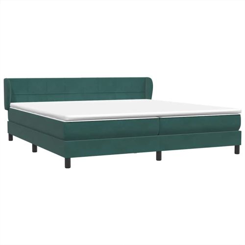 Box Spring легло с матраци Тъмнозелено 180x210 cm кадифе