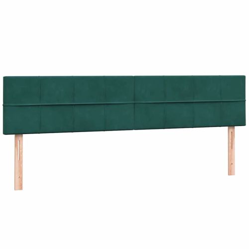 Box Spring легло с матраци Тъмнозелено 180x210 cm кадифе