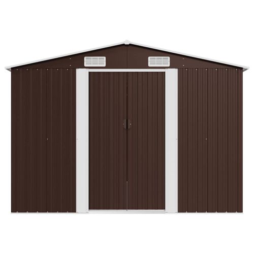 Градинска барака, 257x392x181 см, метал, кафява