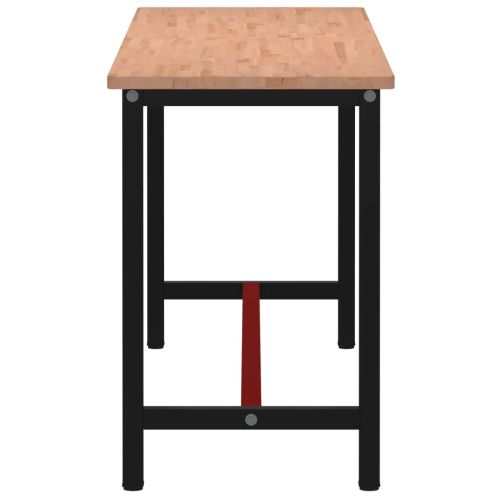 Работна маса 200x55x81,5 см масивно дърво бук и метал