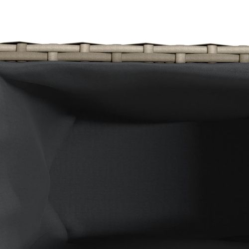 Градински кашпи с колела 2 бр сиви 107x32x38 см полиратан