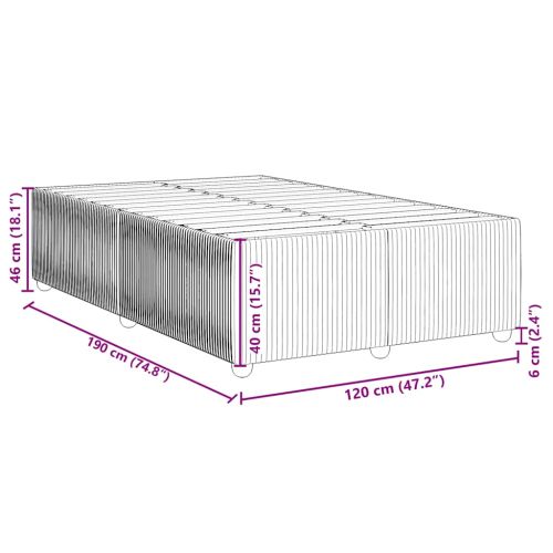 Рамка за легло без матрак, розова, 120x190 см, кадифе