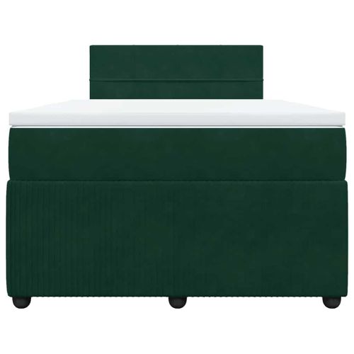 Боксспринг легло с матрак, тъмнозелено, 120x190 см, кадифе