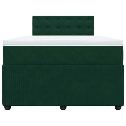 Боксспринг легло с матрак, тъмнозелено, 120x190 см, кадифе