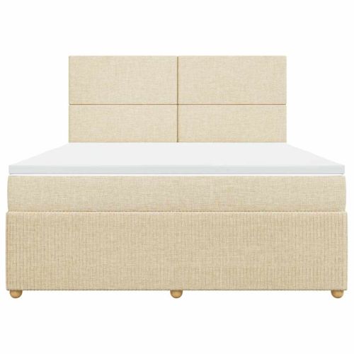 Боксспринг легло с матрак, кремава, 180x200 см, плат