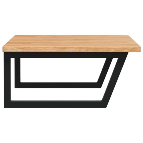 Стенен рафт за мивка, стомана и масивно дърво дъб