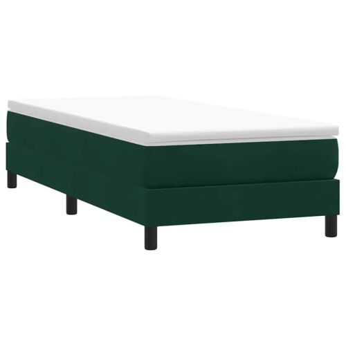 Box Spring Легло без матрак Тъмнозелено 80x210 cm Кадифе
