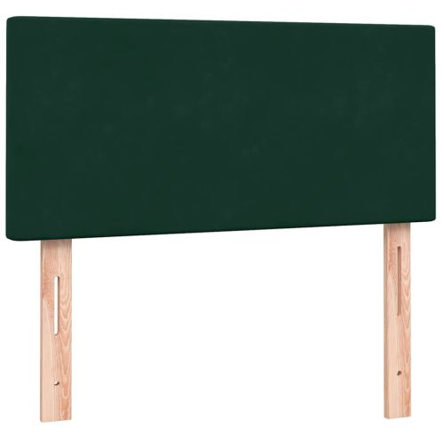 Box Spring легло с матрак Тъмнозелено 80x210 cm Кадифе