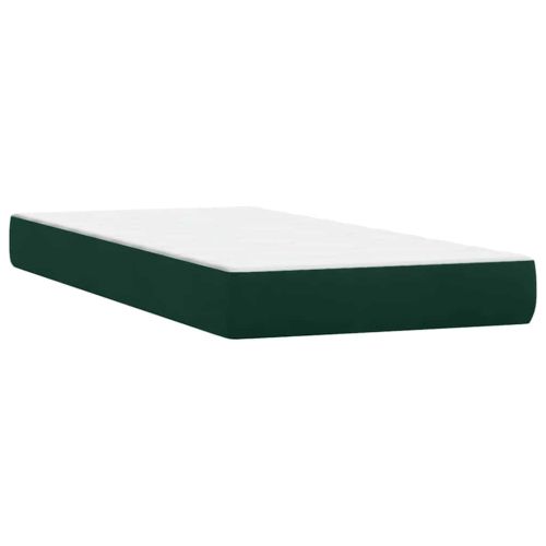 Box Spring легло с матрак Тъмнозелено 80x210 cm Кадифе