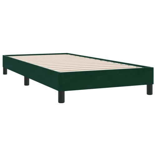 Box Spring легло с матрак Тъмнозелено 80x210 cm Кадифе
