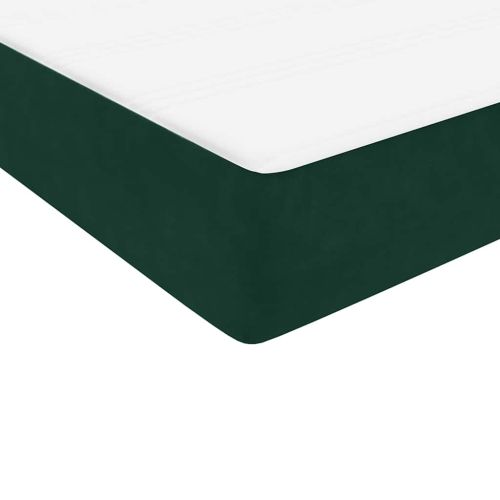 Box Spring легло с матрак Тъмнозелено 80x210 cm Кадифе