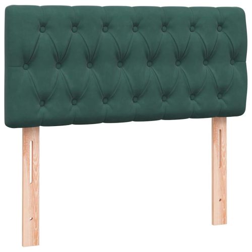 Боксспринг легло с матрак и LED Тъмнозелено 80x210 cm Кадифе