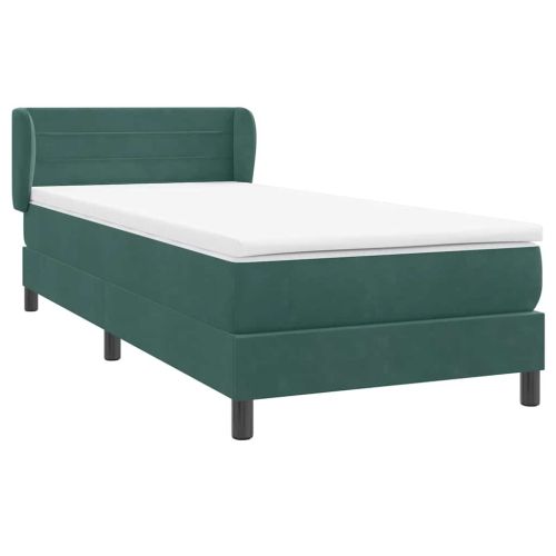 Box Spring легло с матрак Тъмнозелено 80x210 cm Кадифе