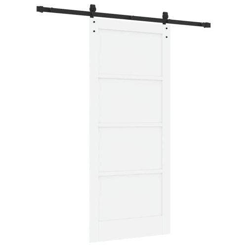 Преплъзваща се врата Бял и черен 86 x 198,5 см