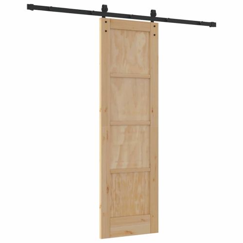 Преплъзваща се врата Естествено и черно 61 x 198,5 см