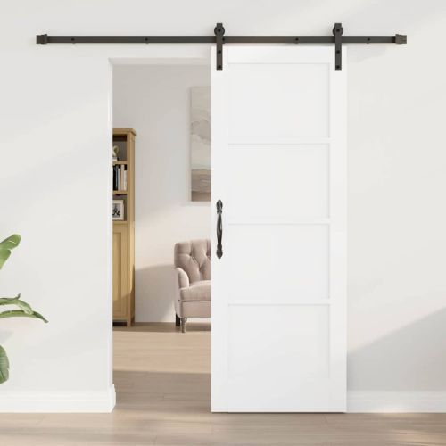 Преплъзваща се врата Бял и черен 73,5 x 198,5 см