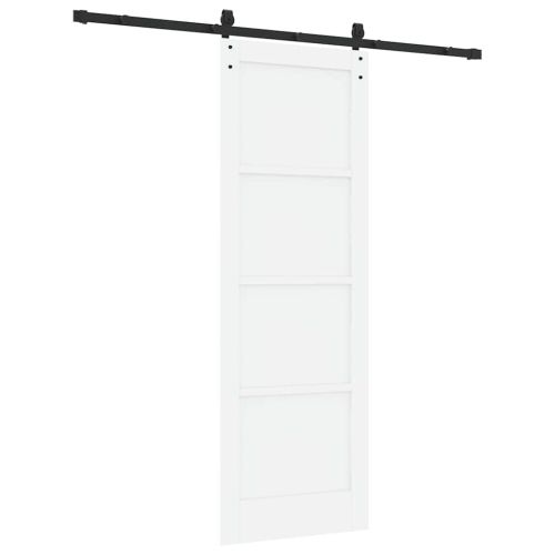Преплъзваща се врата Бял и черен 73,5 x 211 см
