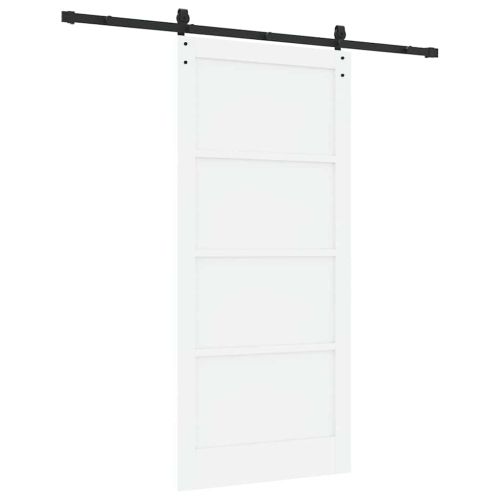 Преплъзваща се врата Бял и черен 93 x 202 см
