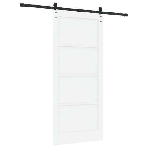 Преплъзваща се врата Бял и черен 93 x 211 см