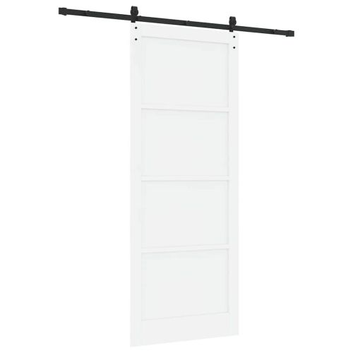 Преплъзваща се врата Бял и черен 93 x 232 см