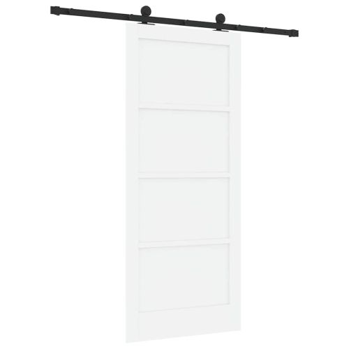 Преплъзваща се врата Бял и черен 86 x 198,5 см