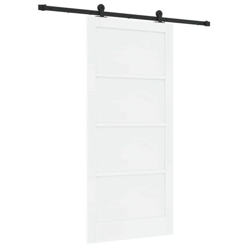 Преплъзваща се врата Бял и черен 93 x 202 см