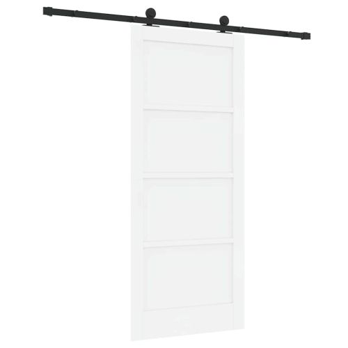 Преплъзваща се врата Бял и черен 86 x 198,5 см