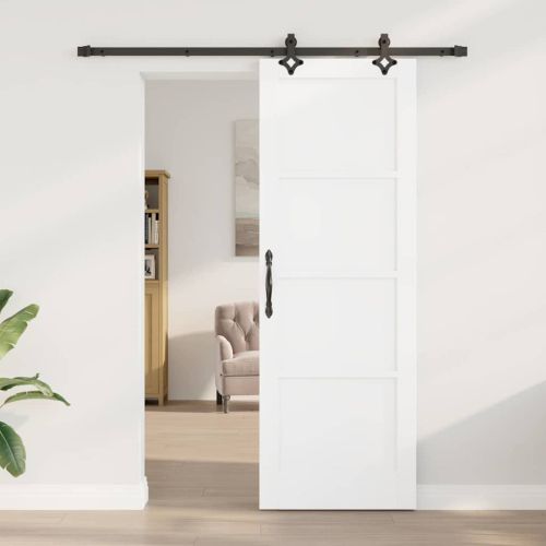 Преплъзваща се врата Бял и черен 73,5 x 211 см