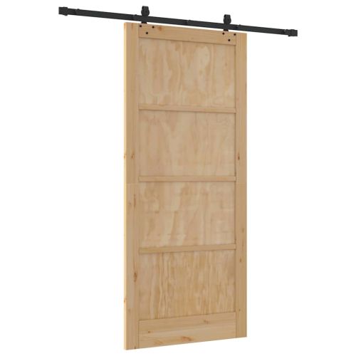 Преплъзваща се врата Естествено и черно 93 x 211 см