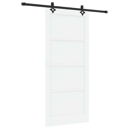 Преплъзваща се врата Бял и черен 93 x 211 см