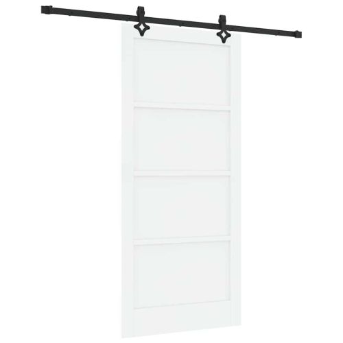 Преплъзваща се врата Бял и черен 93 x 202 см