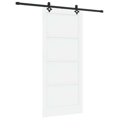 Преплъзваща се врата Бял и черен 93 x 211 см