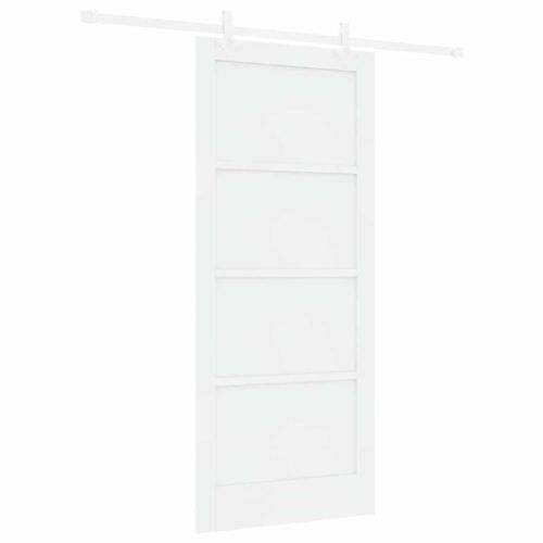 Преплъзваща се врата Бяло 86 x 198,5 см Солидно борово дърво