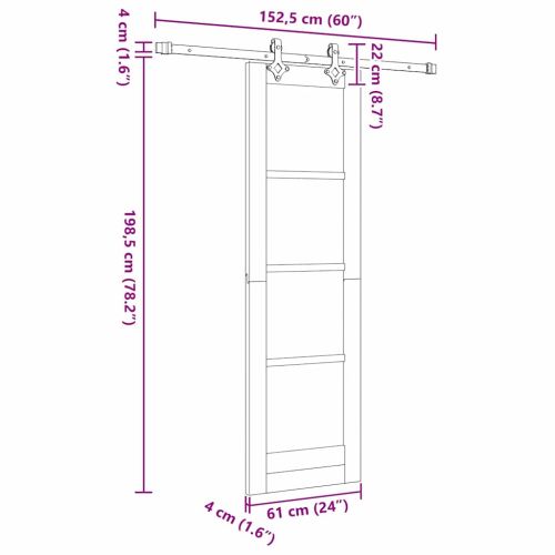Преплъзваща се врата ORKDAL Бяло 61 x 198,5 см