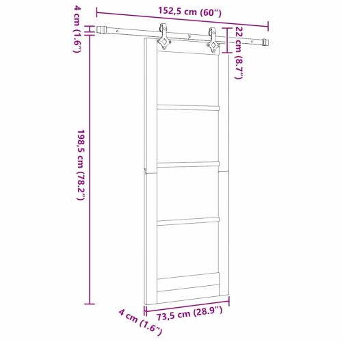 Преплъзваща се врата ORKDAL Бяло 73,5 x 198,5 см