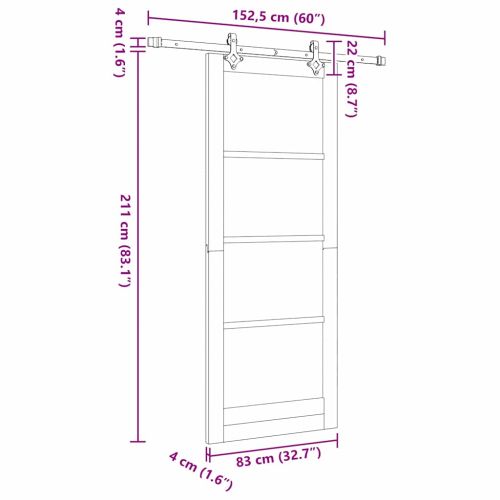 Преплъзваща се врата ORKDAL Бяло 83 х 211 см