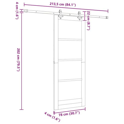 Преплъзваща се врата ORKDAL Бяло 78 x 202 см