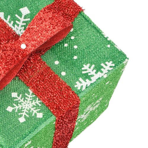 Светещи коледни кутии, 3 бр, 64 LED светлини, топло бяло