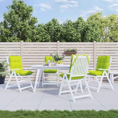 Възглавници за стол с ниска облегалка 4 бр яркозелен Оксфорд