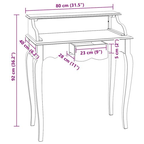 Писалище, масивно махагоново дърво, 80x40x92 см