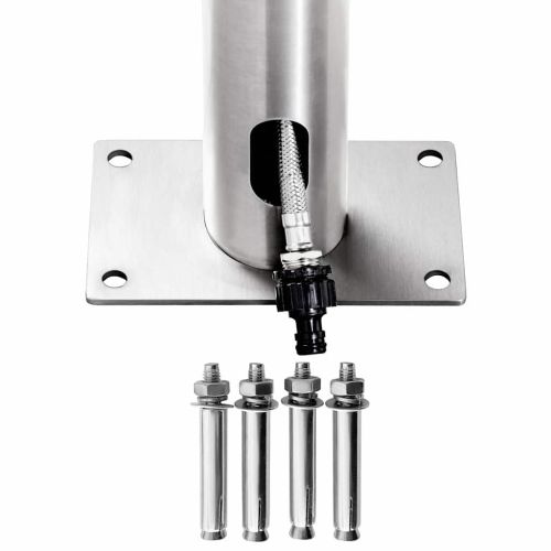 Градински душ с кафява основа, 225 см, неръждаема стомана