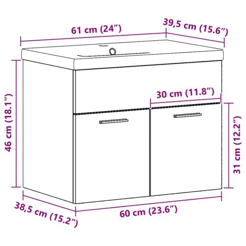Шкаф за баня с чекмедже Монтиране на стена Инженерно дърво