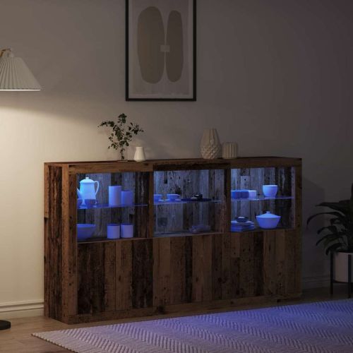 LED конзолна маса Старо дърво 181,5 x 37 x 100 см