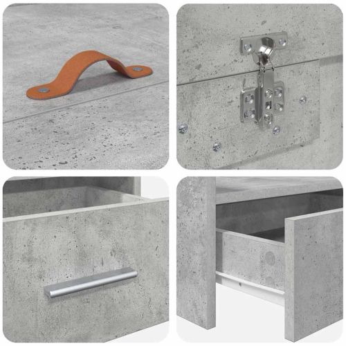 Рамка за легло Циментено сиво 90 x 200 cm Инженерно дърво