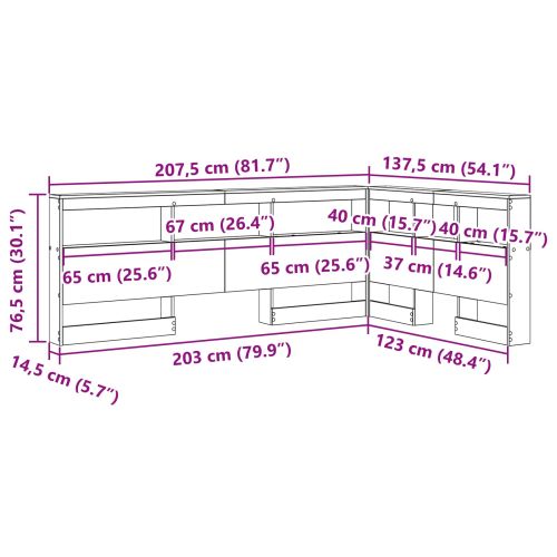 Табла за съхранение с рафт с таблото Дъб 120 cm Инженерно дърво