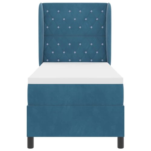 Легло с пружинирана основа Тъмен син 200 x 80 см Полиестер